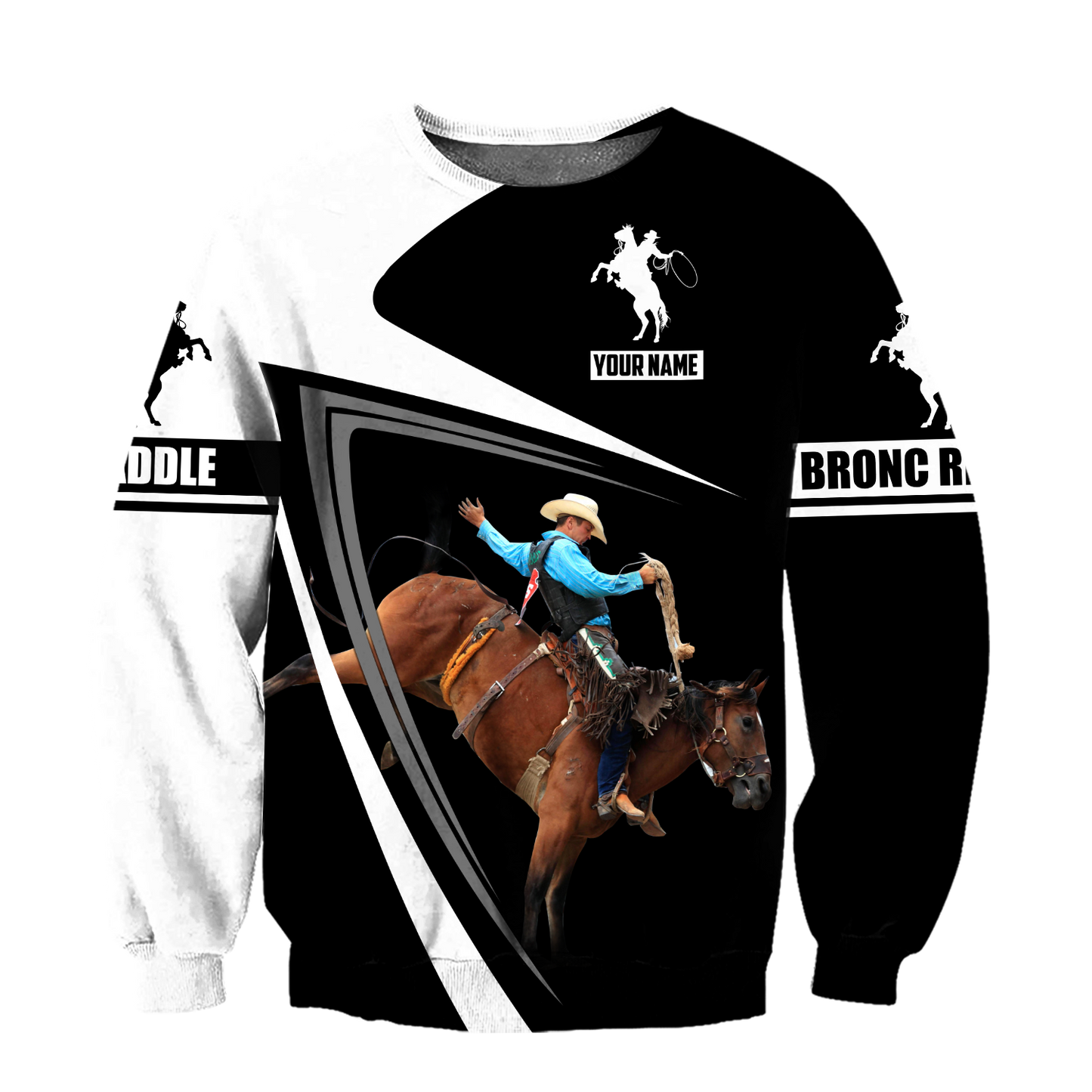 Personalized Name Rodeo 3D All Over Printed Unisex Shirts Bronc Riding Ver 3