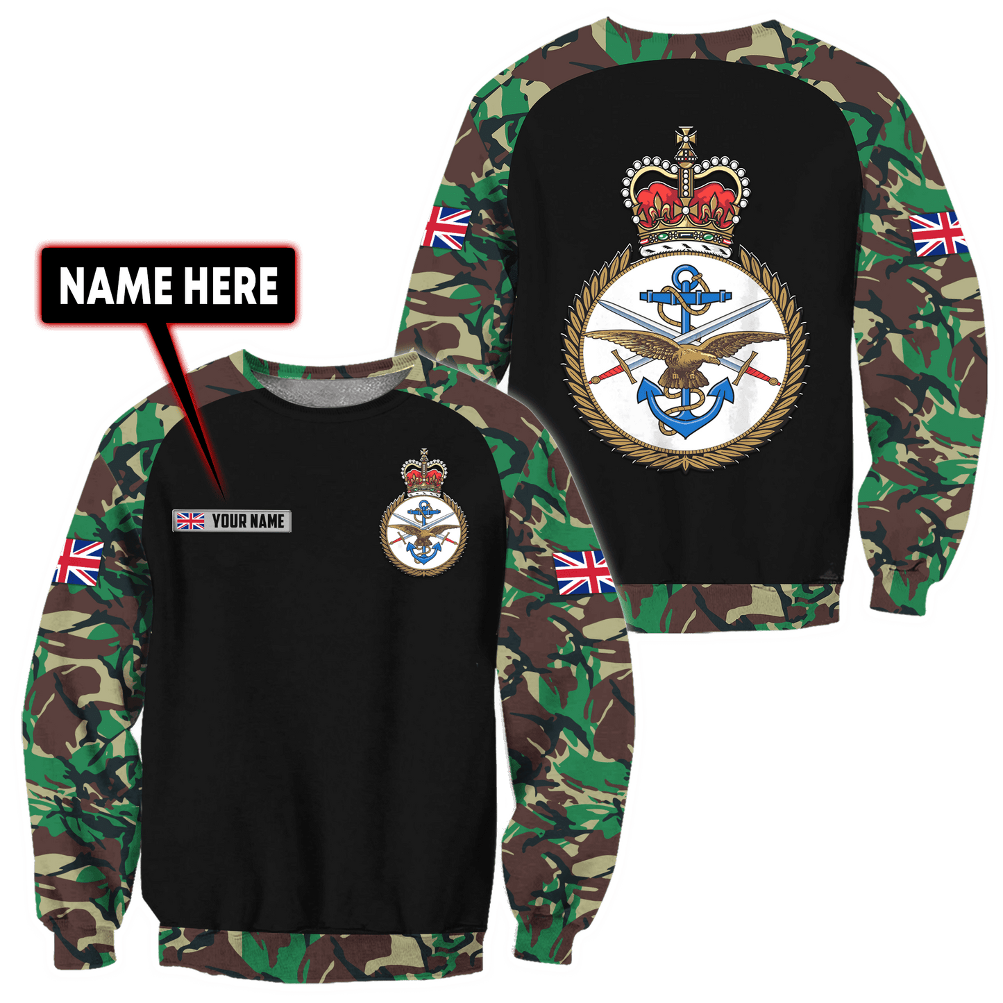 Custom Name XT British Armed Forces 3D Printed Shirts Pi25052104