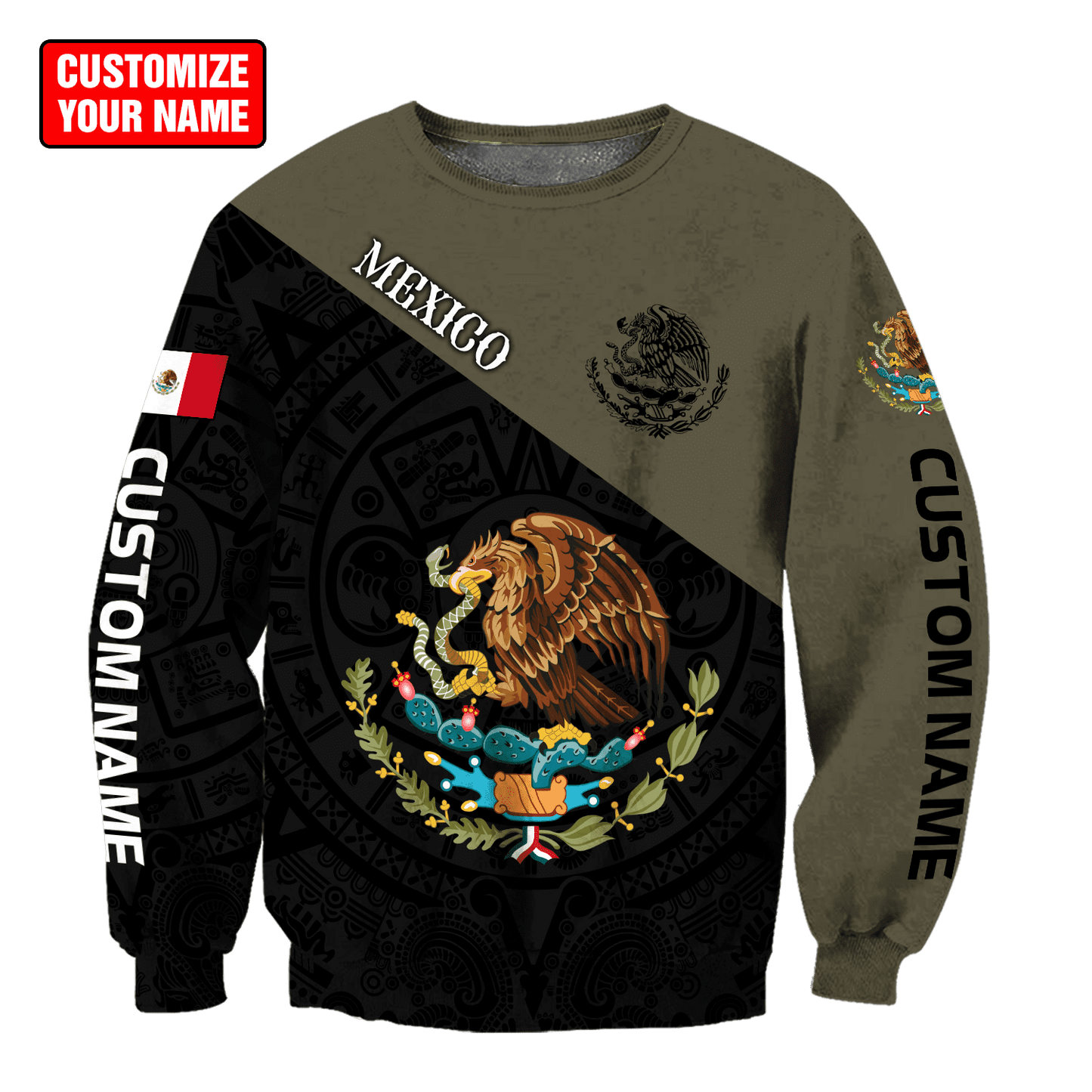 Personalized Name Mexico 3D All Over Printed Unisex Shirts
