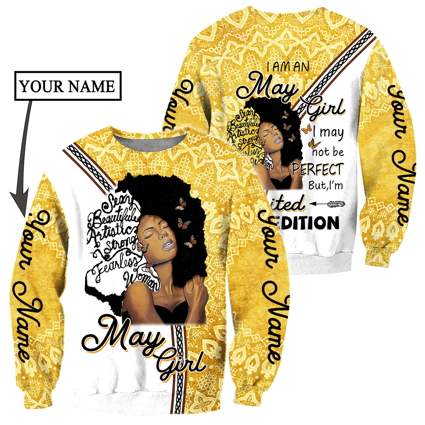 May Girl Personalized Name 3D All Over Printed Hoodie