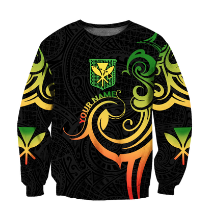 Polynesian Kanaka Hawaii Peronalized Name 3D Unisex Hoodie