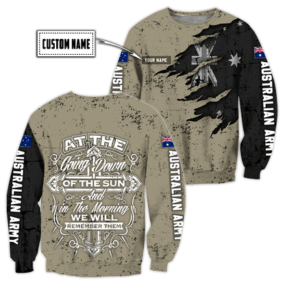Custom name Australian Army Camo 3D Design Print Shirts
