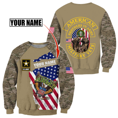 Custom name US Army Veteran Brothers in arms 3D print shirts