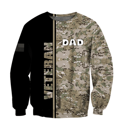 US Veteran Dad Camo 3d printed shirts Proud Military HHT21052104