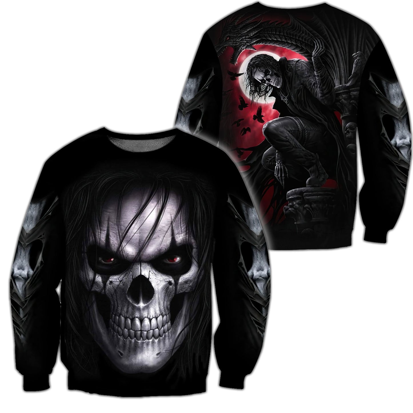 Skull In The Night Moon Hoodie For Men And Women NTN04032101