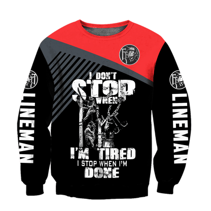 Premium 3D Printed Unisex Lineman Shirts Just The Tip MEI