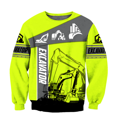 Green Excavator 3D All Over Printed Unisex Shirts