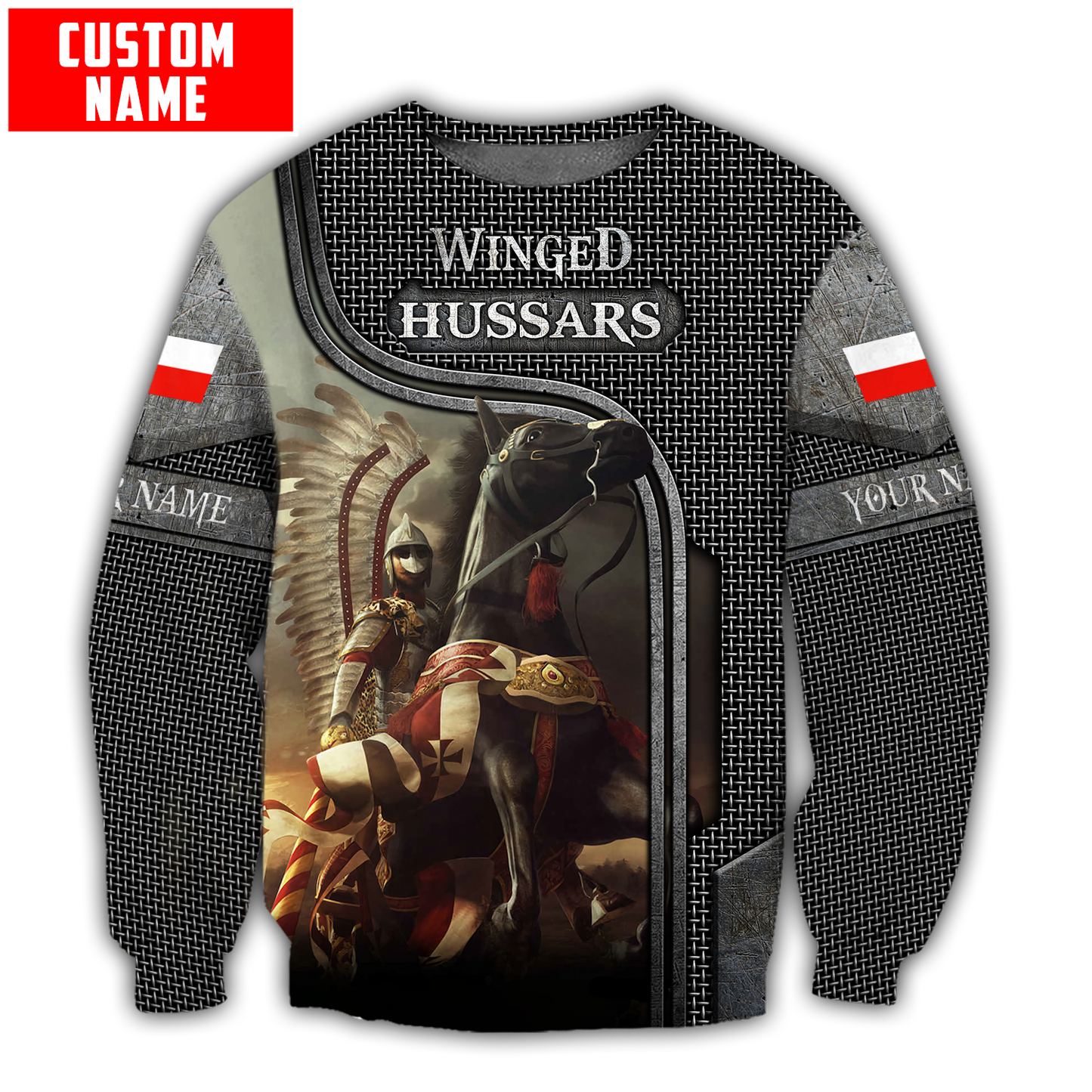 Premium Cavalry Winged Hussars armour pattern Custom name 3D Printed Shirts