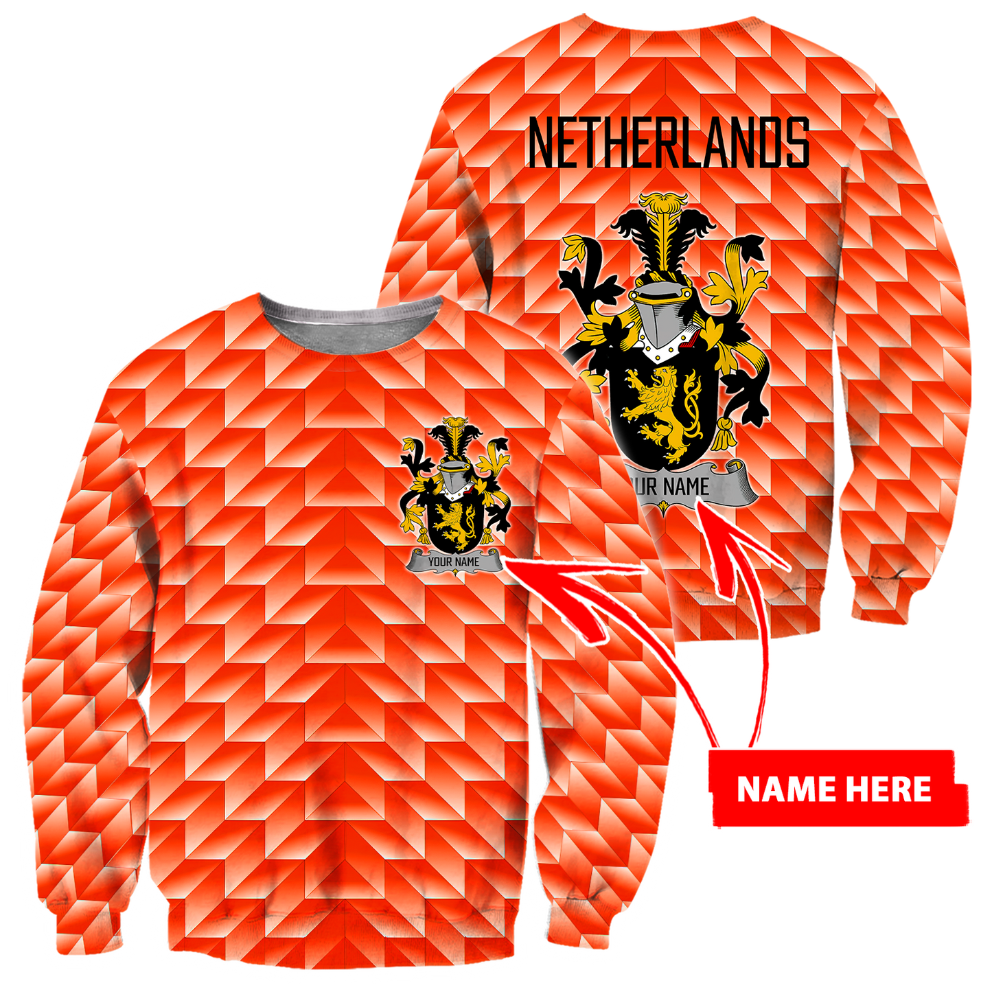 Personalized Netherland 3D All Over Printed Unisex Shirts
