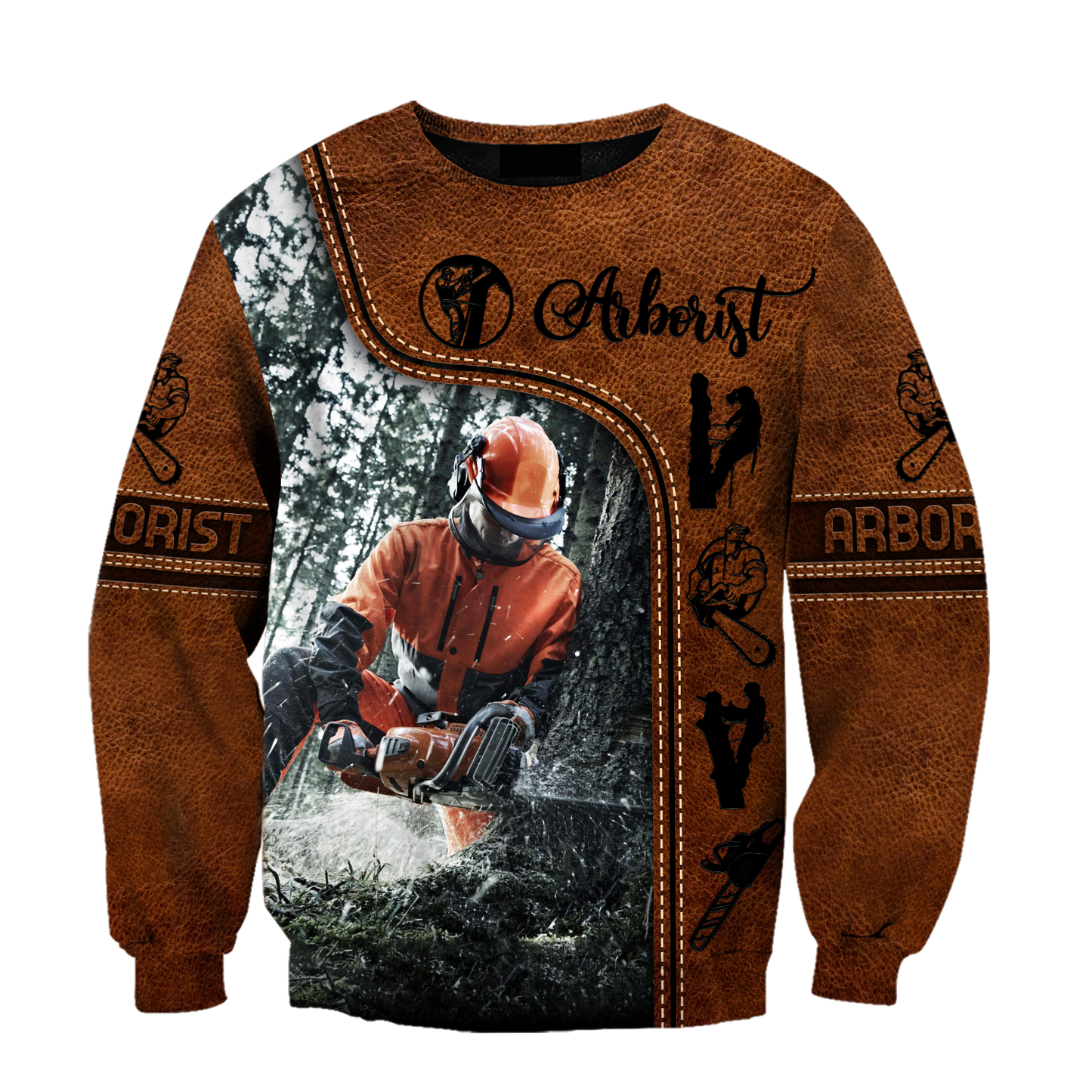 Premium 3D Printed Leather Pattern Arborist Shirts MEI