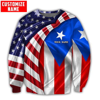 Customize Name Puerto Rico 3D All Over Printed Unisex Shirts