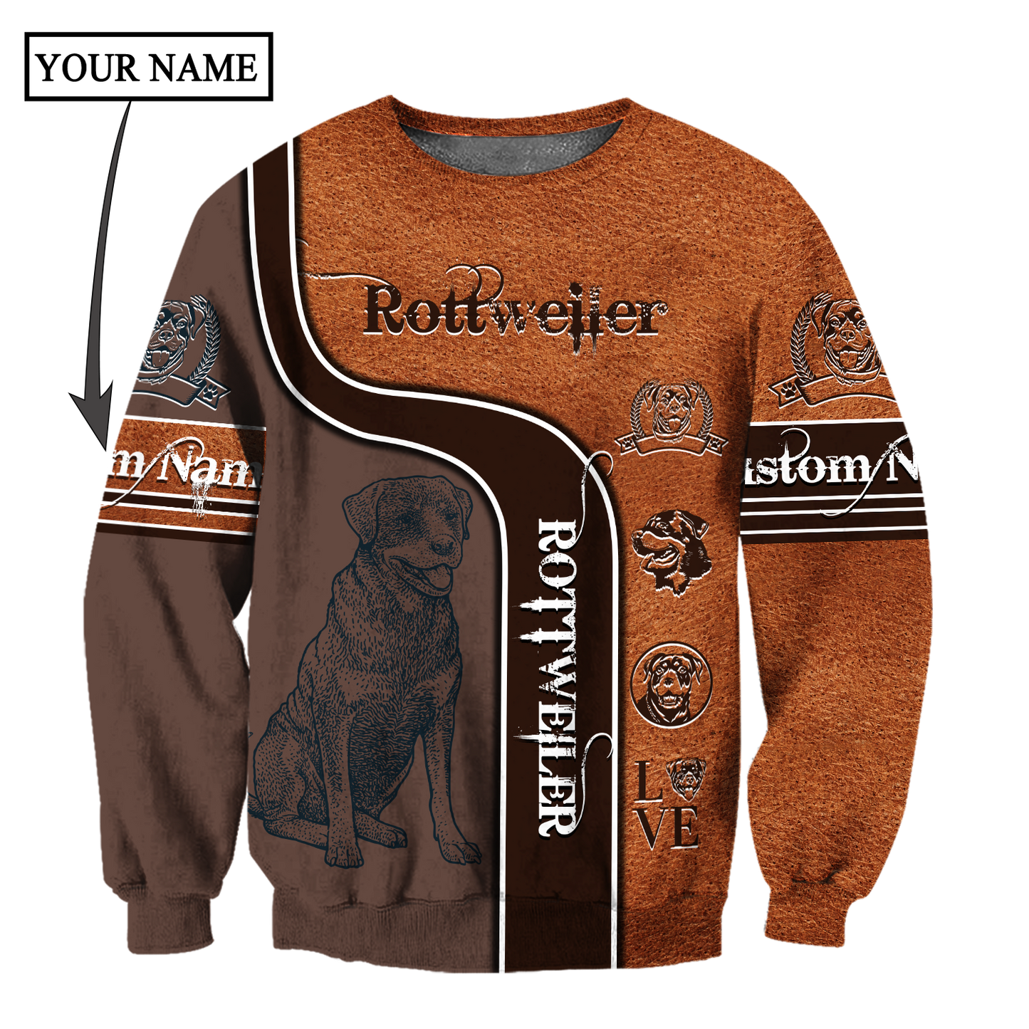 Rottweiler 3D hoodie shirt for men and women custom name ver3