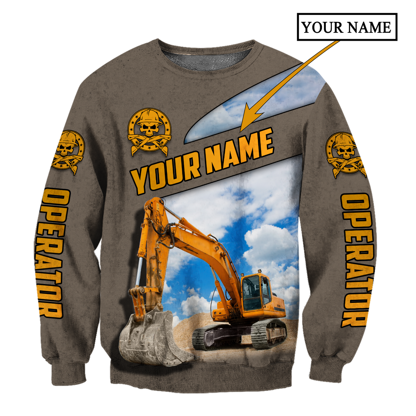 Premium Personalized 3D Printed Excavator Operator Shirts MEI