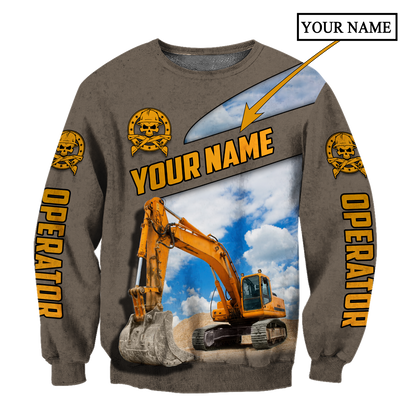 Premium Personalized 3D Printed Excavator Operator Shirts MEI