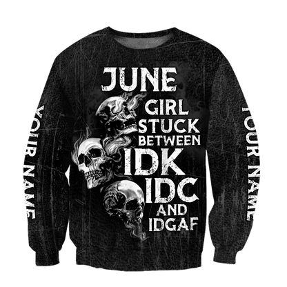 Customize Name June Girl Skull Hoodie For Men And Women TNA26042101.S1