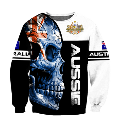 Premium Australian Army Skull 3D Printed Unisex Shirts TN
