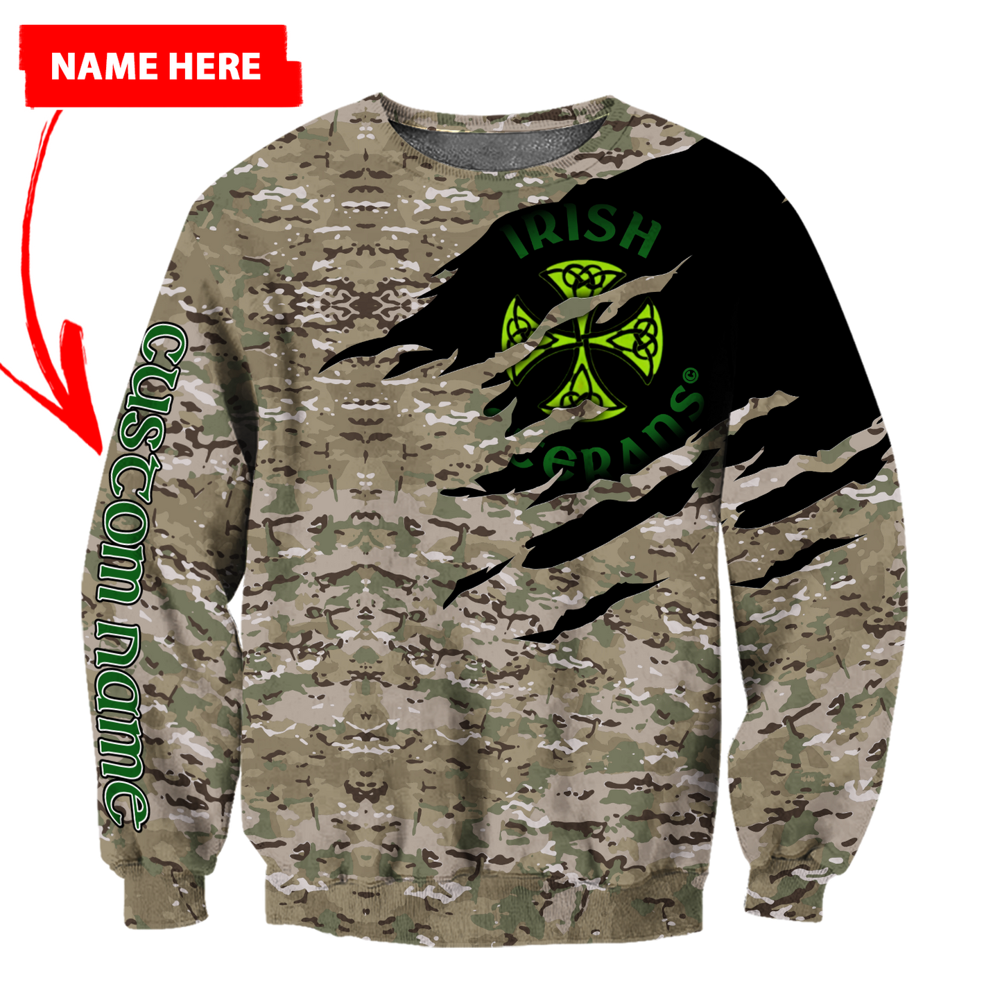 Custom Name - Irish Veterans 3D Hoodie Shirt For Men And Women