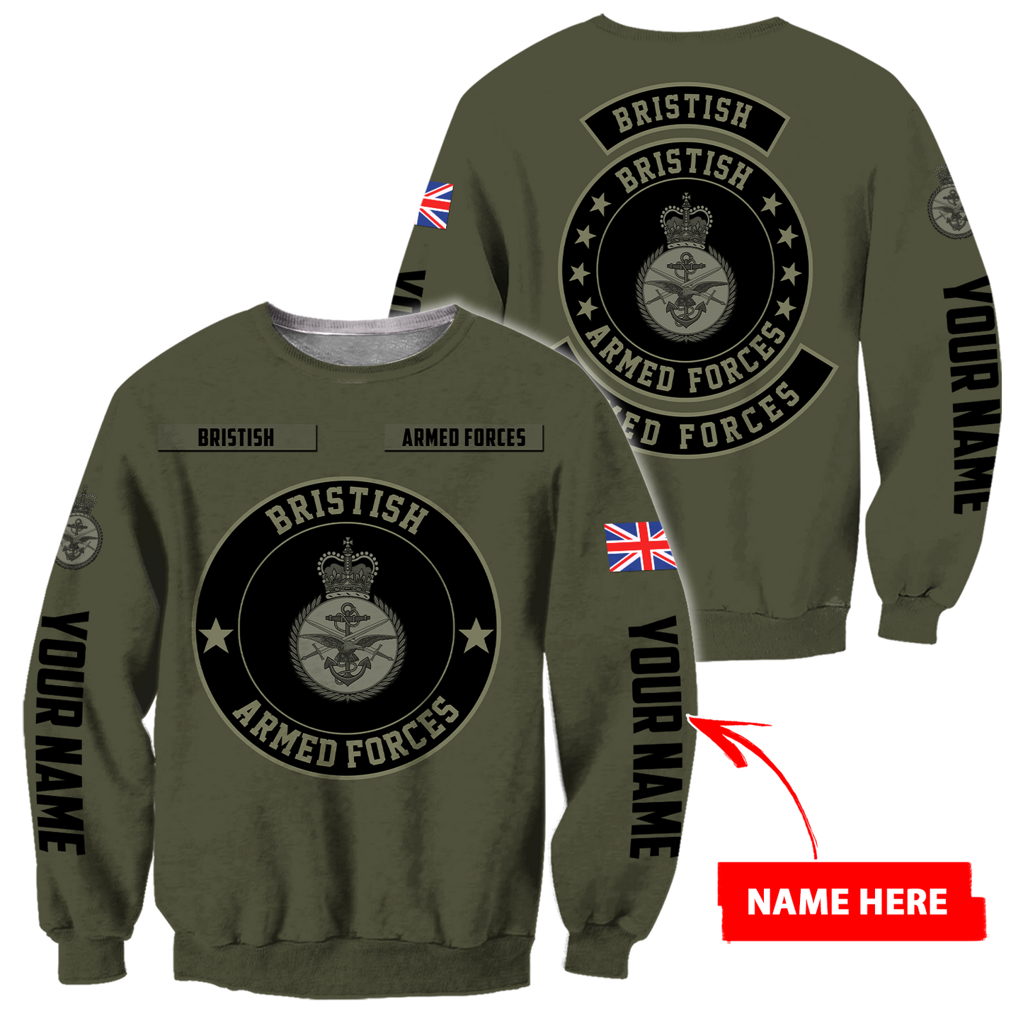 Personalized Name XT 3D Printed Bristish Veteran Shirts PD02042102