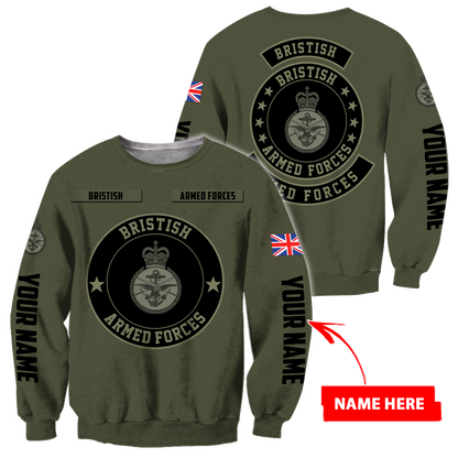 Personalized Name XT 3D Printed Bristish Veteran Shirts PD02042102
