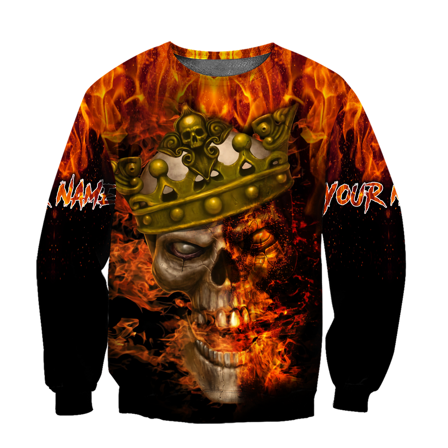 Customize Name King Fire Skull Hoodie For Men And Women DA08062104