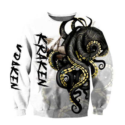 Premium Unisex Hoodie Kraken Octopus King of The Seven Seas III ML