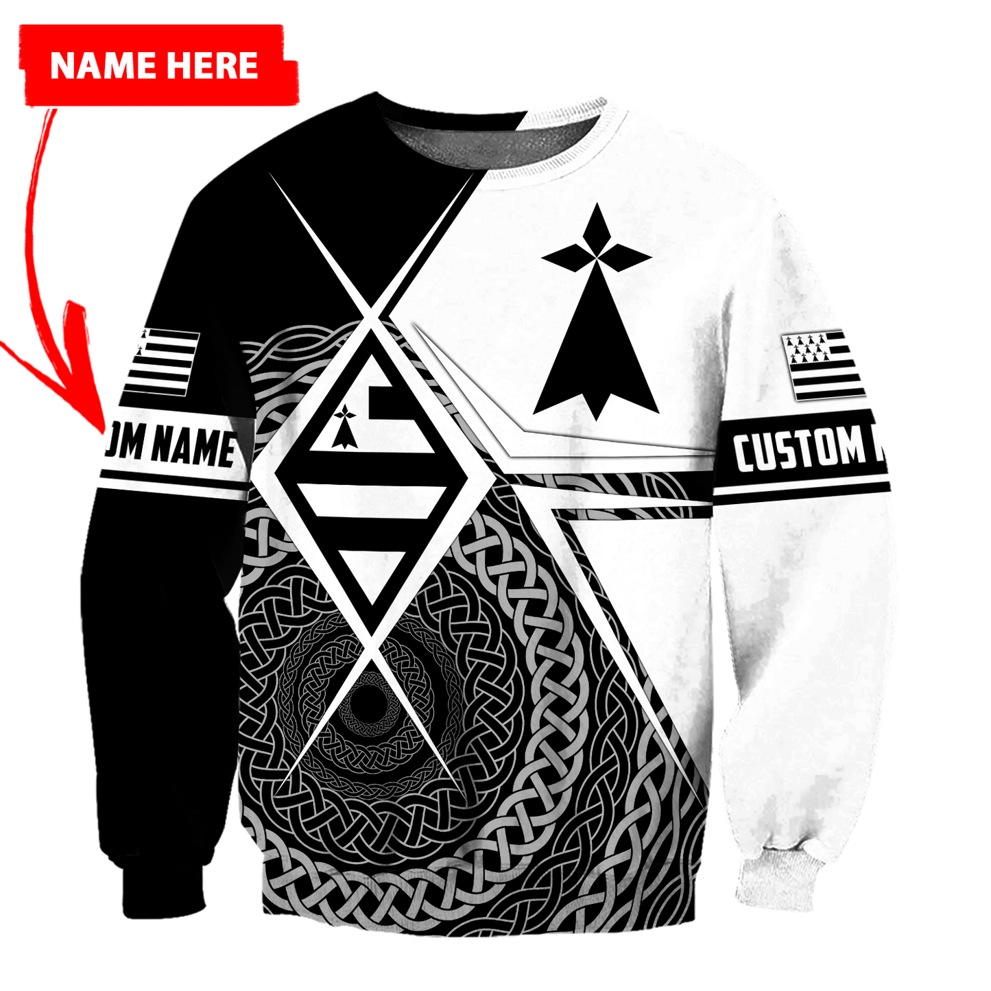 Premium Personalized 3D Printed Bretagne Shirts MEI