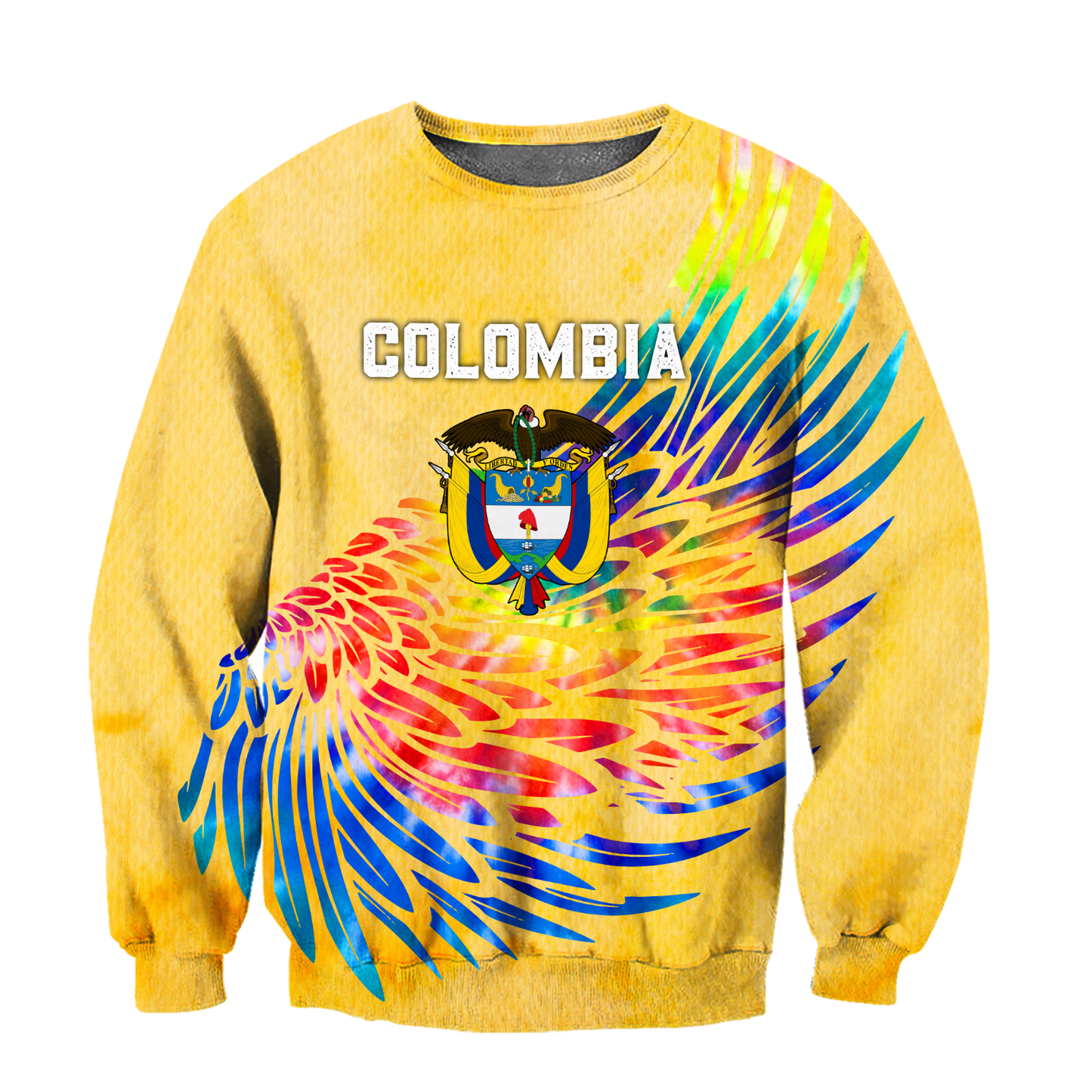 Colombia Coat Of Arms Tie Dye Hoodie