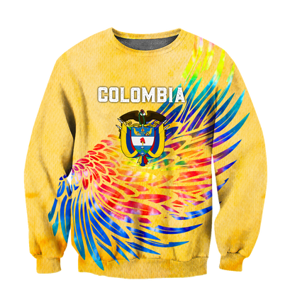 Colombia Coat Of Arms Tie Dye Hoodie