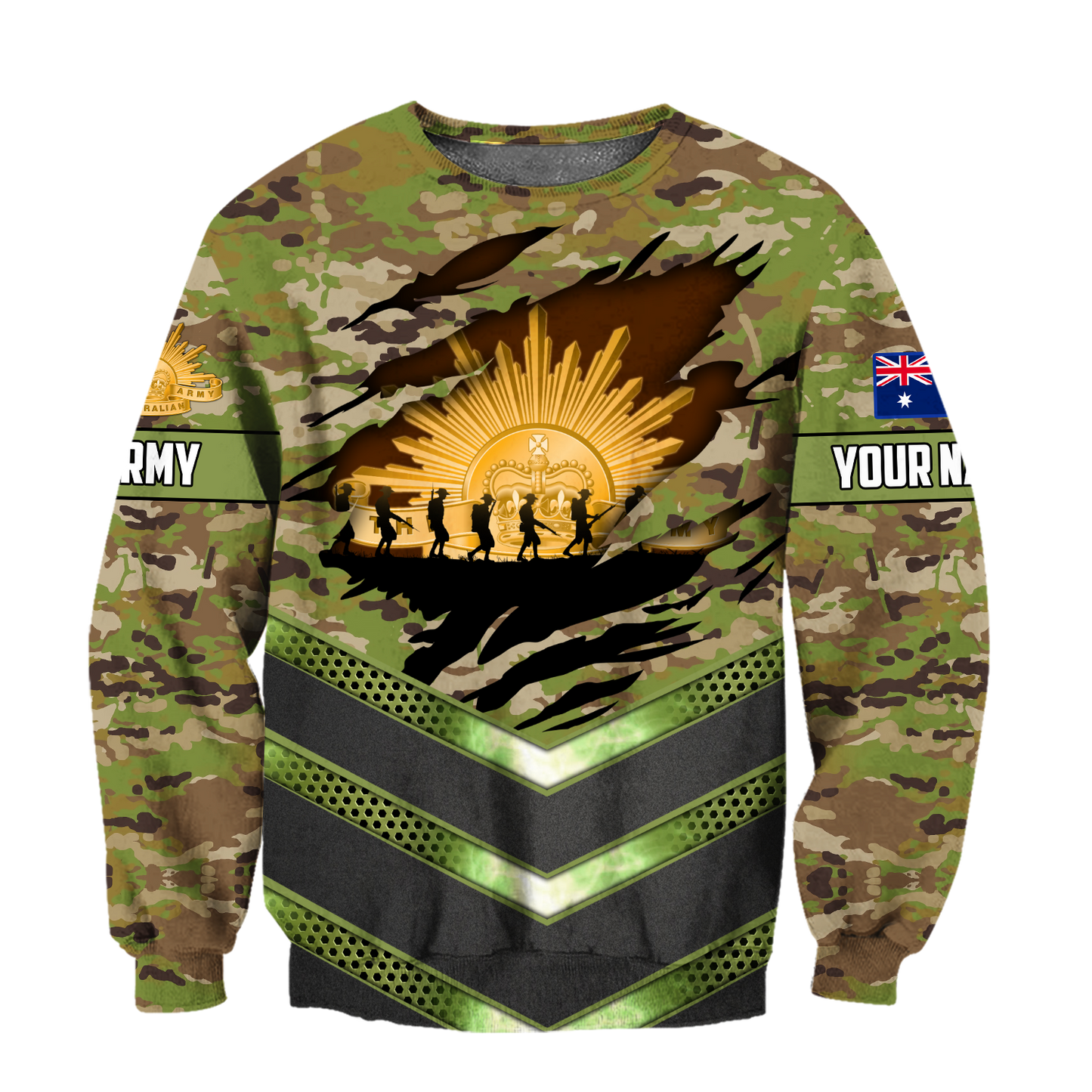 Premium Personalized Australian Army 3D Printed Unisex Shirts TN