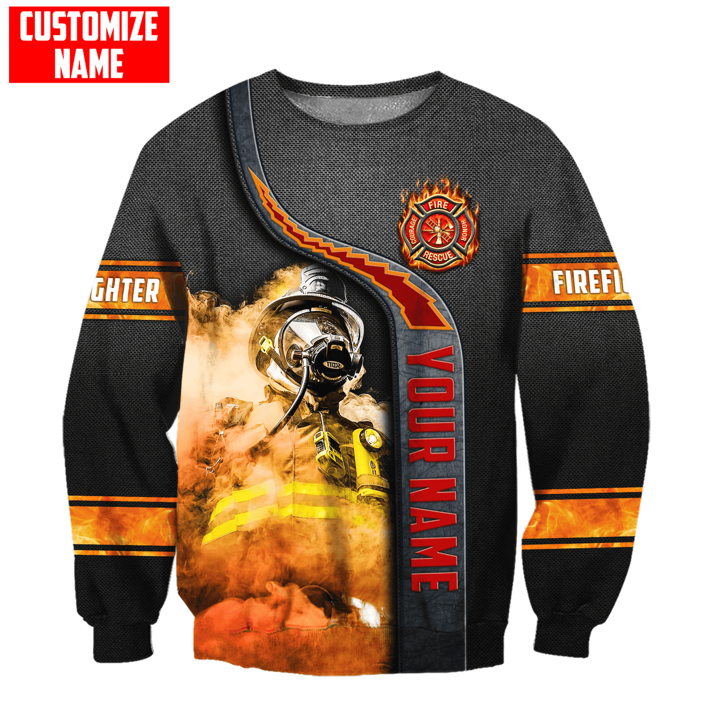 Customize Name Firefighter 3D All Over Printed Unisex Shirts