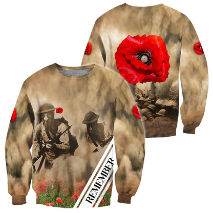 Remembrance Day Lest We Forget 3D All Over Printed Unisex Shirts