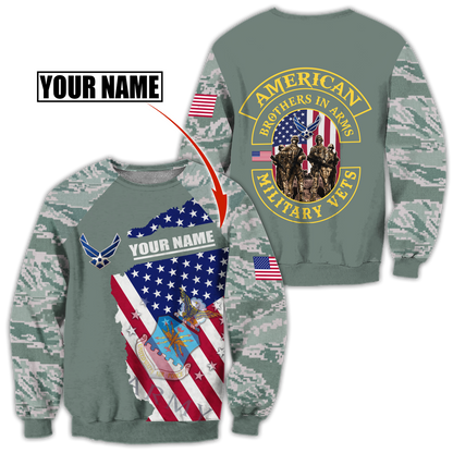Custom name US Air Force Veteran Brothers in arms 3D print shirts