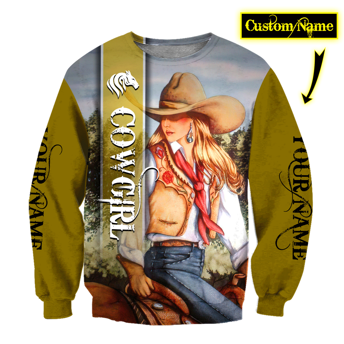 Cowgirl Customize 3D All Over Printed Shirts VP19122008XT