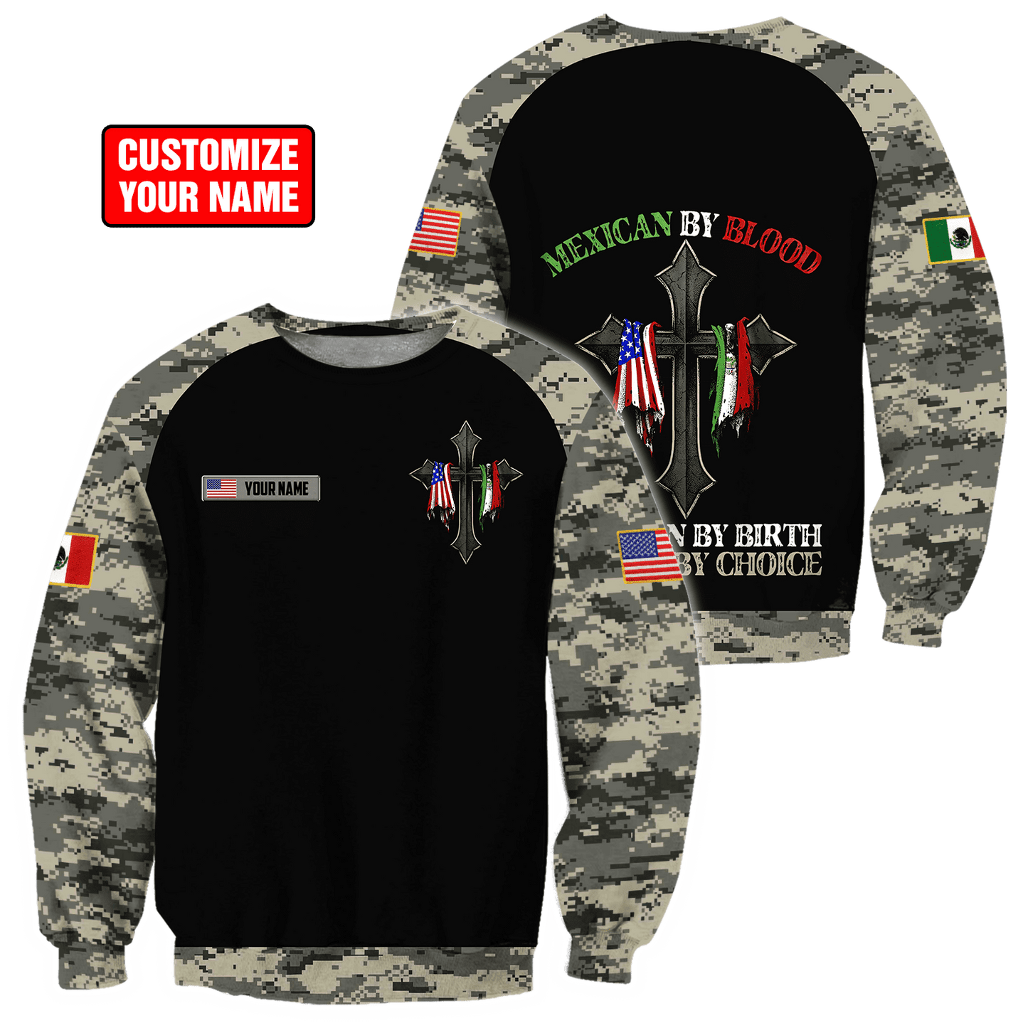 Personalized Mexican 3D All Over Printed Unisex Hoodie