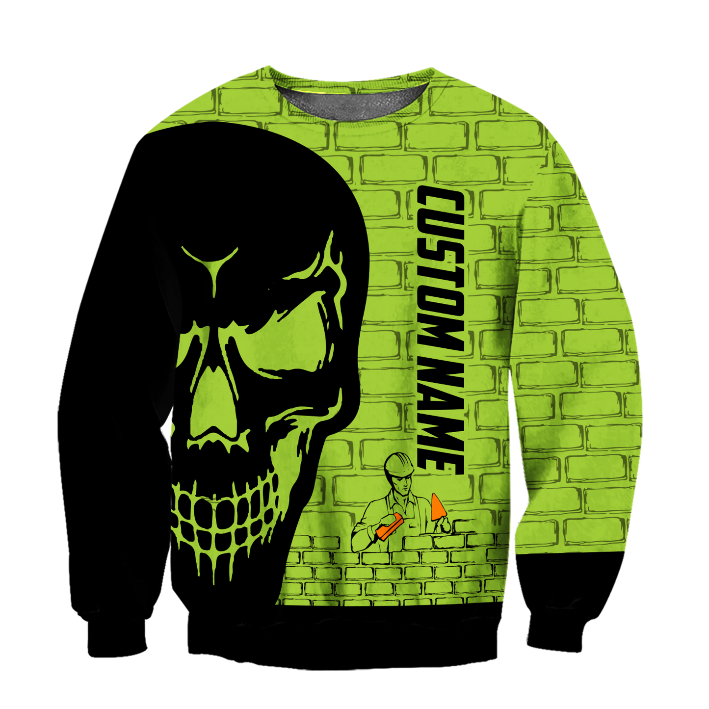 Premium Unisex Hoodie Customize Bricklayer Skull ML