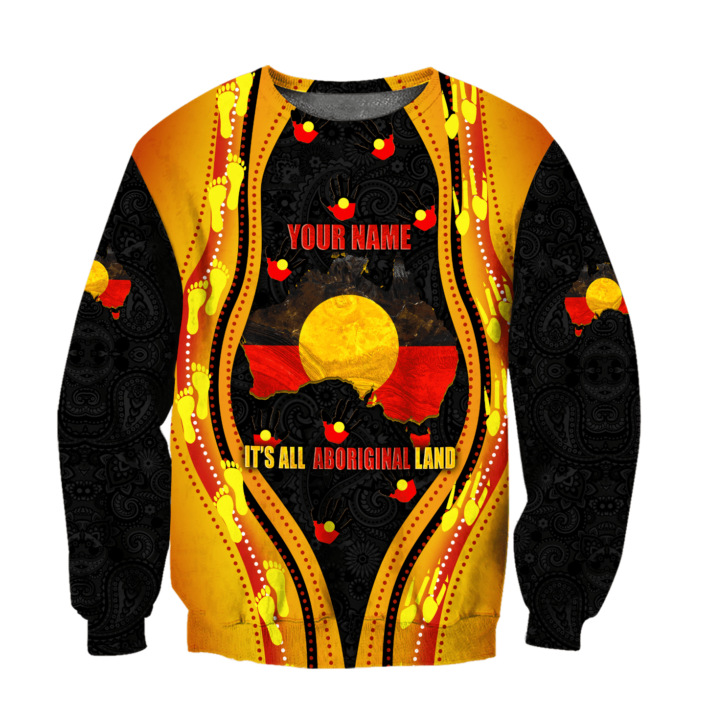 Custom name Proud to be Aboriginal Golden style 3d printed shirts