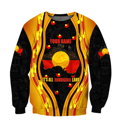 Custom name Proud to be Aboriginal Golden style 3d printed shirts
