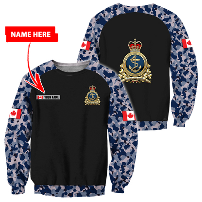 Personalized Name XT Canadian Navy 3D All Over Printed Shirts PD29032101