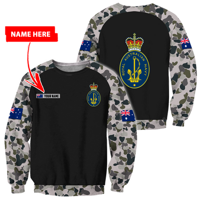 Personalized Royal Australian Navy 3D Printed Unisex Shirts TN PD29032104