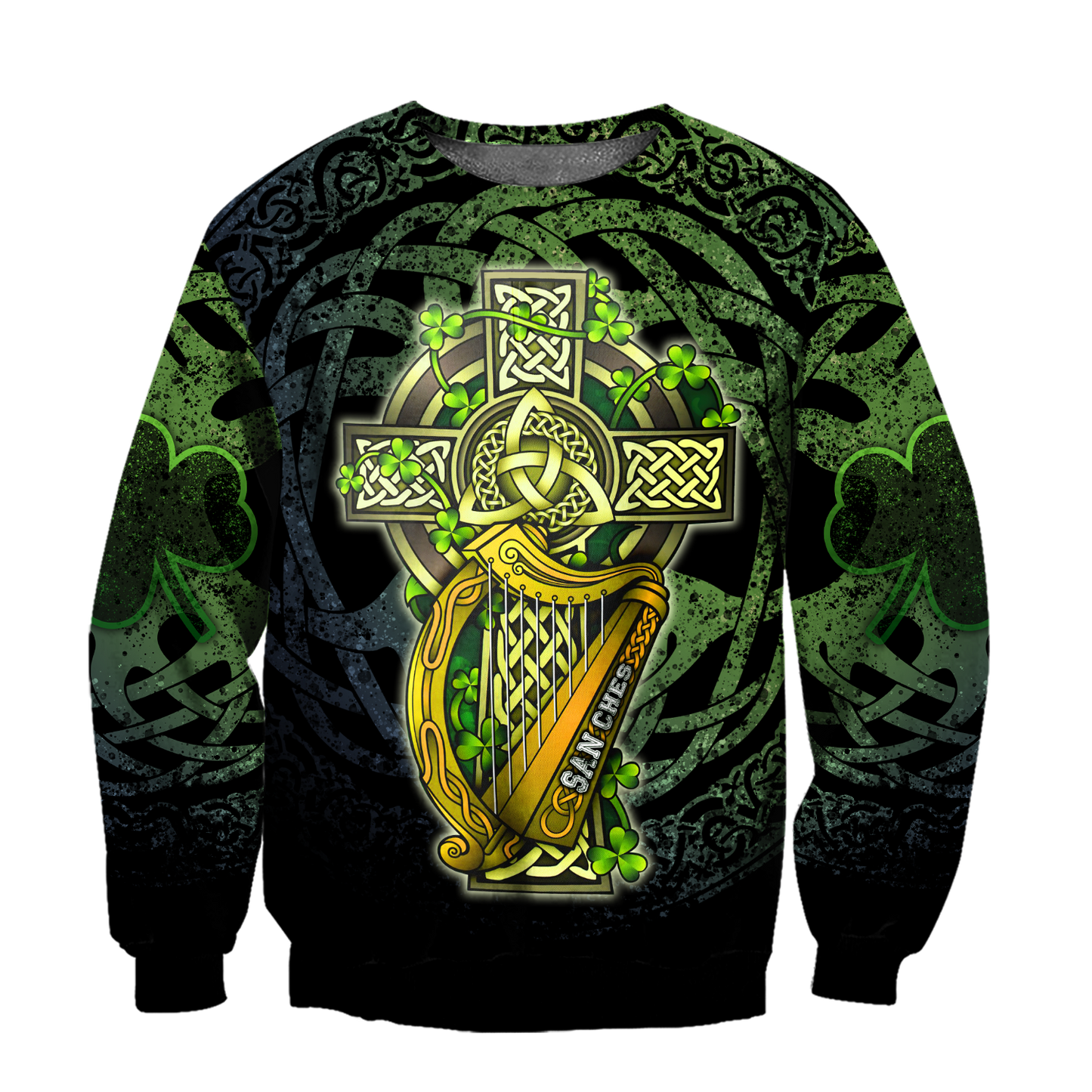 Customize Name Celtic Cross And Harp Hoodie For Men And Women MH04022102