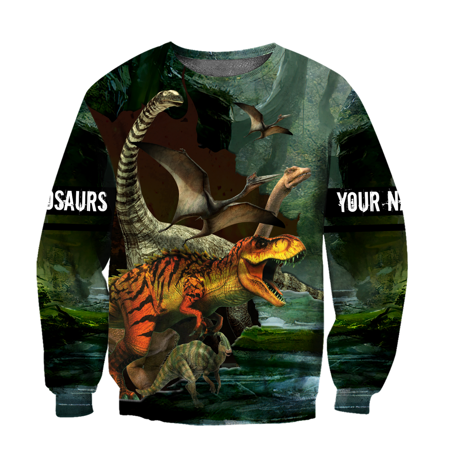 Customize Name Dinosaur 3D All Over Printed Unisex Shirts Dinosaur Species