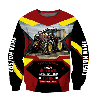 3D All Over Printed Tractor red  Unisex Shirts Custom Name XT PD04022101-S1