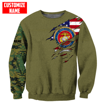 Custom name Soldier US Marine Corps 3d all over printed shirt hoodie MH06072107