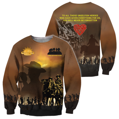 Anzac Day 3D Printed Unisex Shirts TN PD31032102