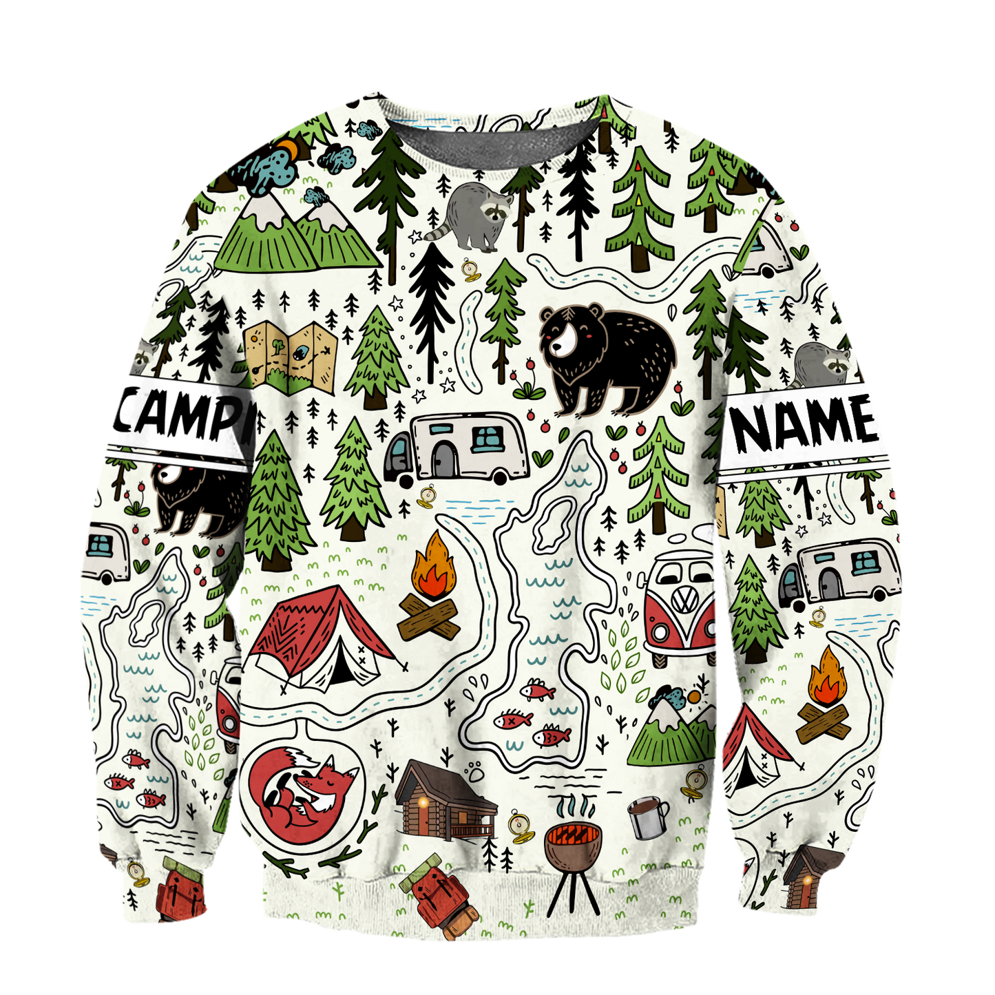 Camping 3D All Over Printed Unisex Shirts Camp Maps