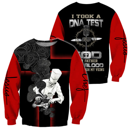 God Is My Father Chef Blood Runs Through My Veins 3D All Over Printed Unisex Shirts