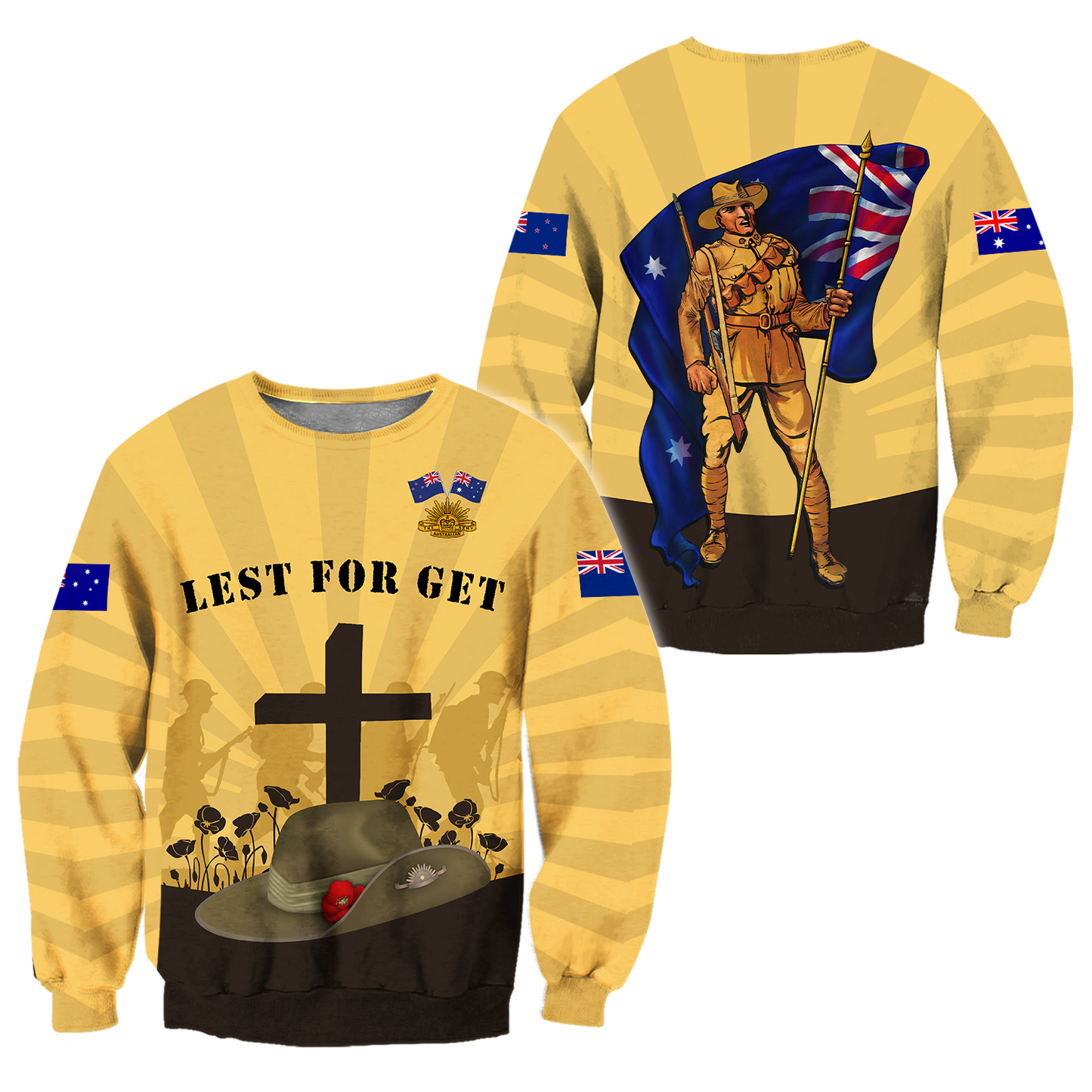 Lest We Forget Anzac Day 3D Printed Unisex Shirts