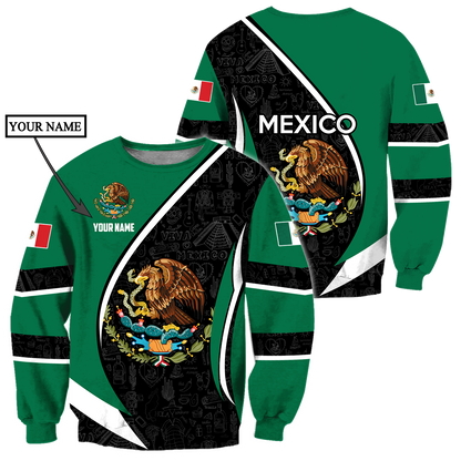 Persionalized Mexico 3D All Over Printed Unisex Hoodie