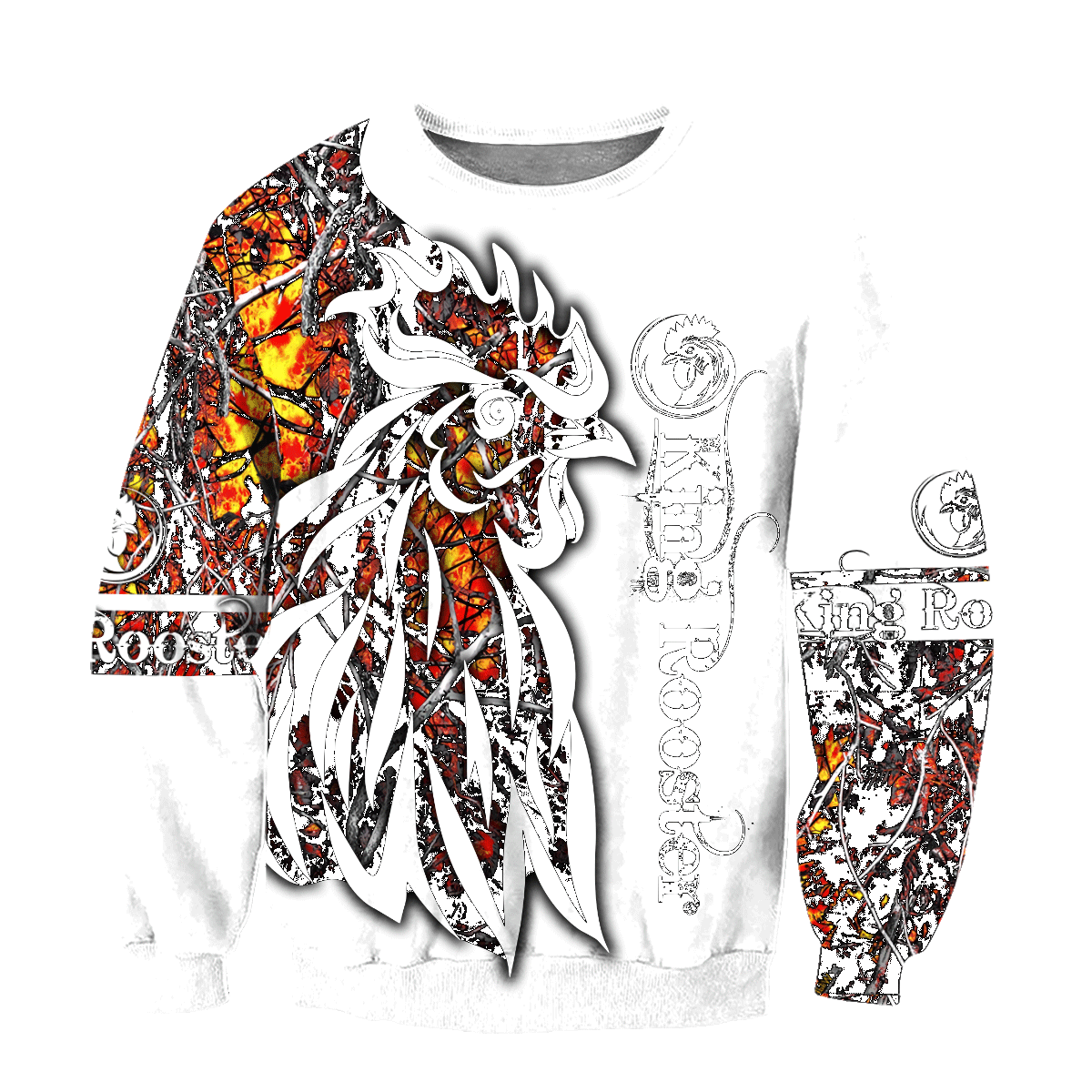 Rooster Camo 3D All Over Printed Unisex Deluxe Hoodie ML