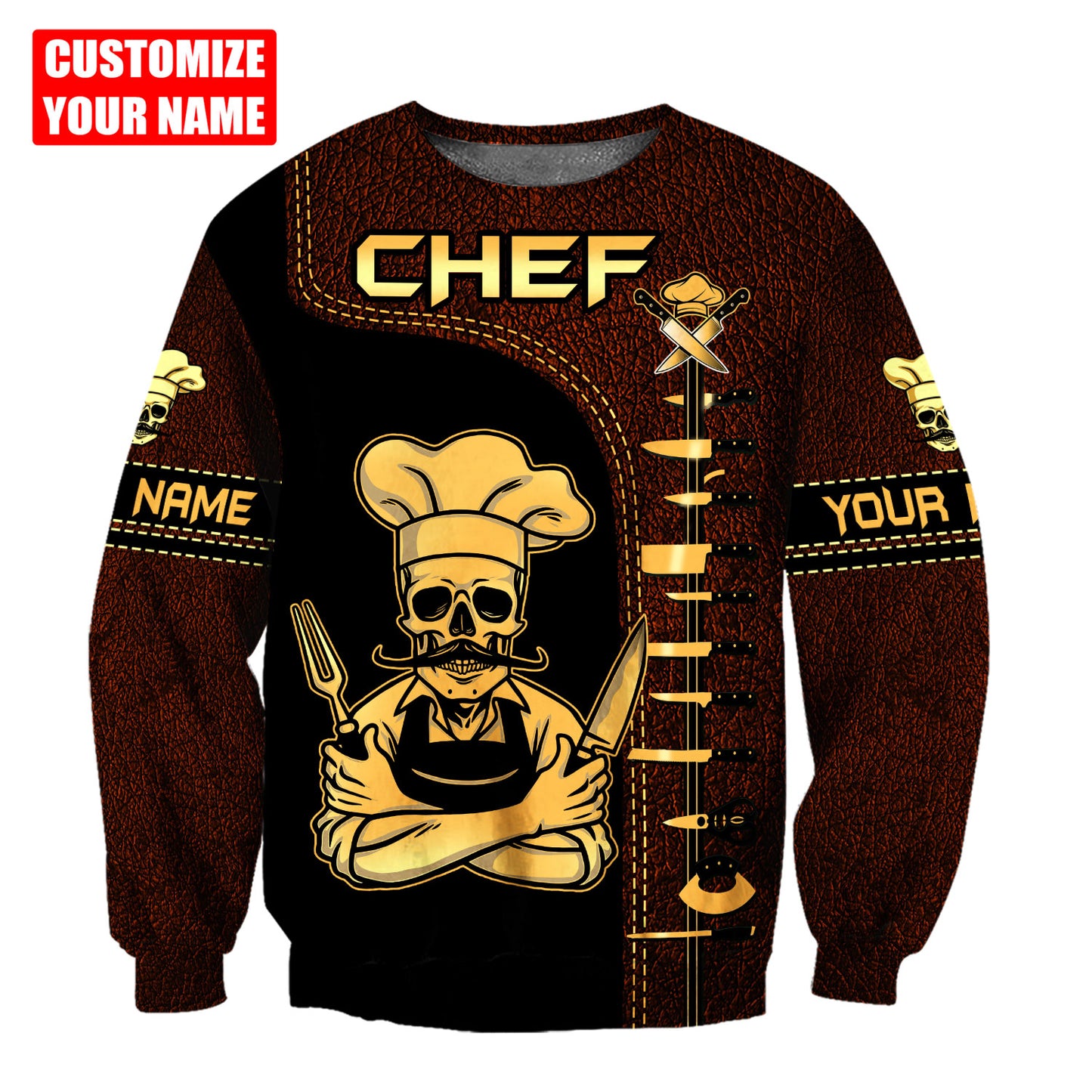 Custom Name Master Chef 3D All Over Printed Unisex Shirts